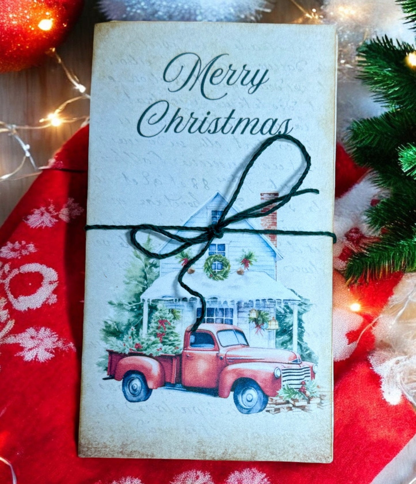 Cozy Christmas On The Farm Trifold Folio, Old Farmhouse Junk Journal, Vintage Rustic Barn Pages, Farm Animals, Homespun Theme