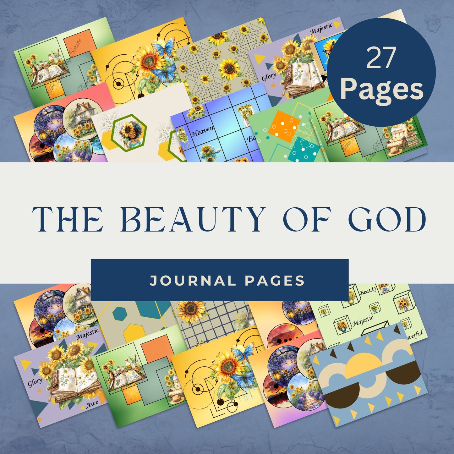The Beauty of God & Sunflowers Mega Bundle | 70 Printable Junk Journal Pages | Faith-Based Ephemera Kit | Scripture Journal Download