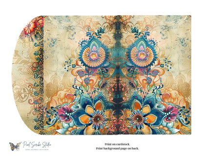 Floral Boho Waterfall Folio | Boho Memories: Capture Your Journey in a Whimsical Junk Journal | Digital Download | Print At Home