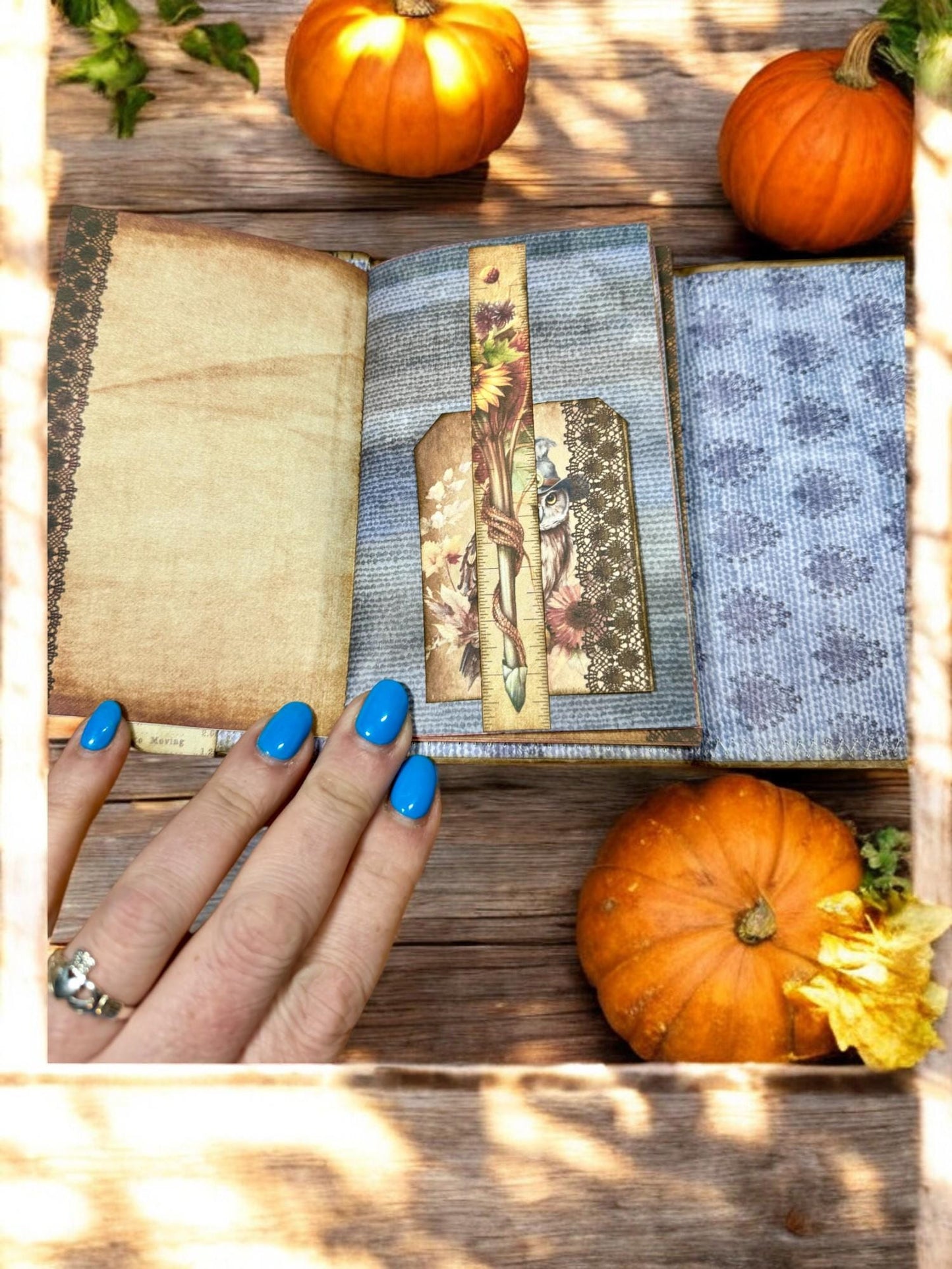 Halloween Witches Junk Journal • Black Witch Notebook • Coffee-Dyed Pages • Grungy Spellbook • Handmade Mystical Art Diary