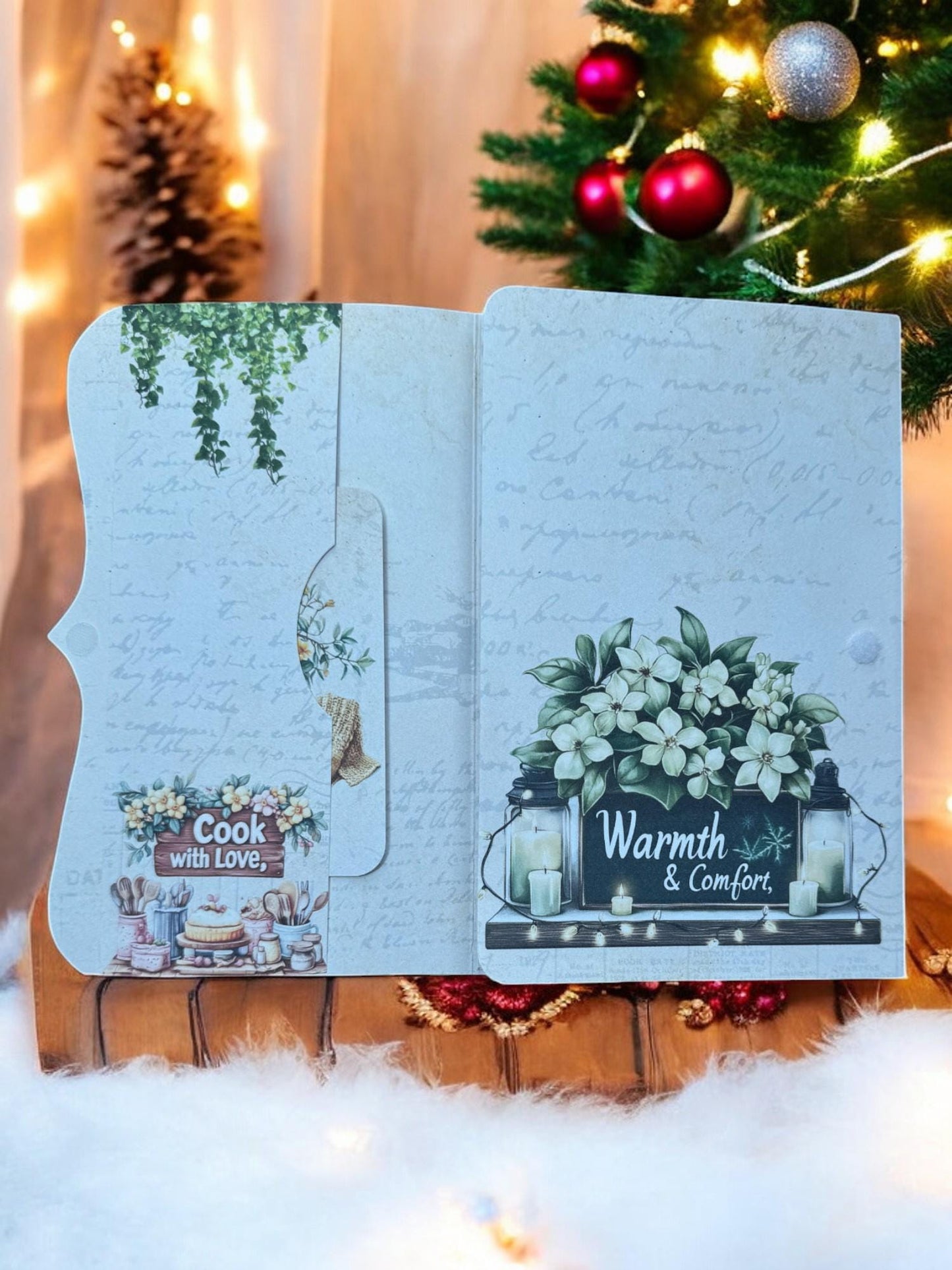 Winter Jasmine Christmas Folio: A Festive Junk Journal with Tags and Journaling Card | Christmas Gift | Gift Card Holder | Winter Wonderland
