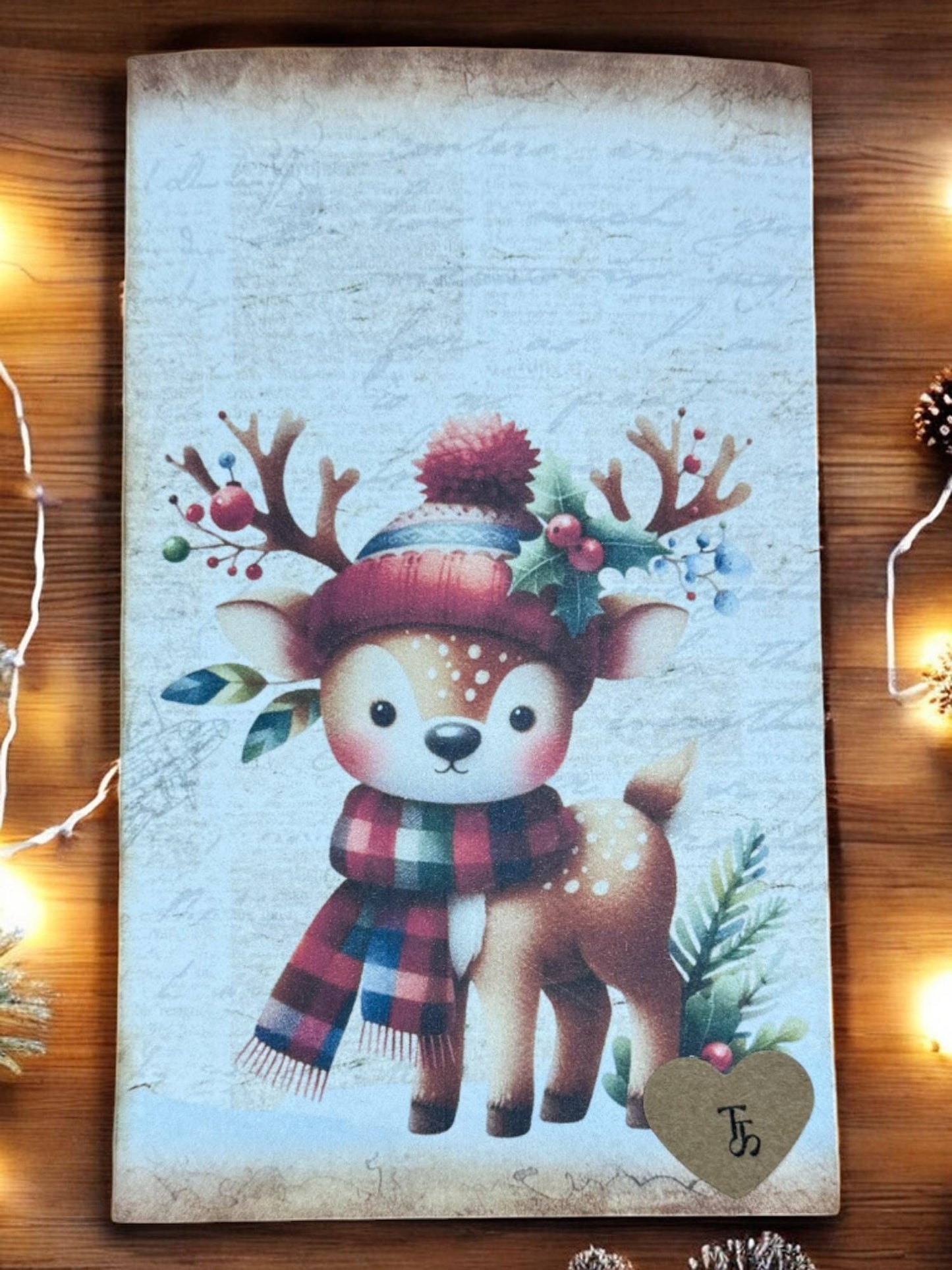 Delight in Winter Magic: Patchwork Reindeer Gift Card Holder Set | Enchanting Christmas Keepsake | Junk Journal Treasure | Money Wallet