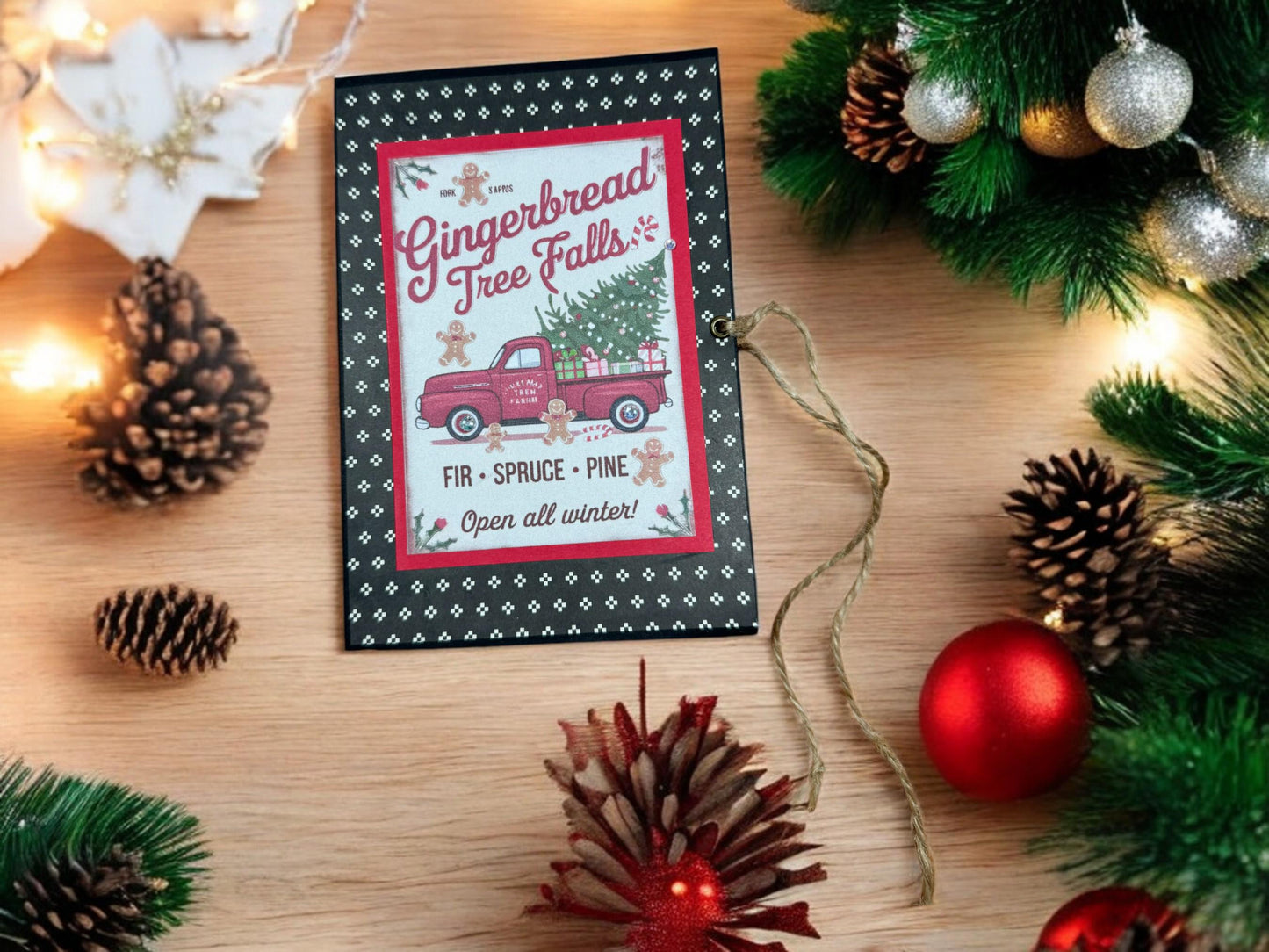 Teacher Christmas Gift • Hot Cocoa Folio with Gift Card Holder • Holiday Junk Journal Accessory • Cozy Cocoa Packet & Candy Cane