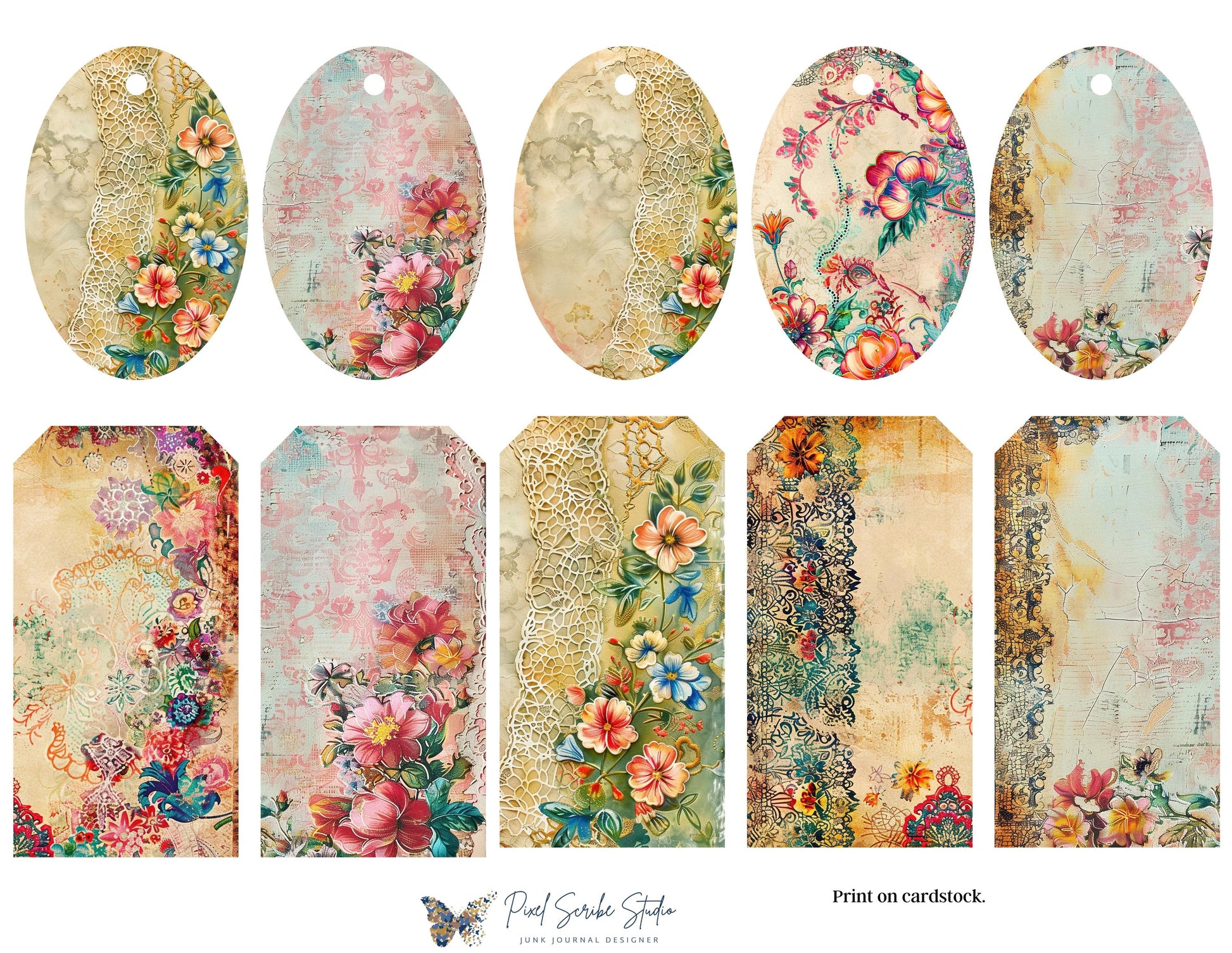 Floral Boho Waterfall Folio | Boho Memories: Capture Your Journey in a Whimsical Junk Journal | Digital Download | Print At Home