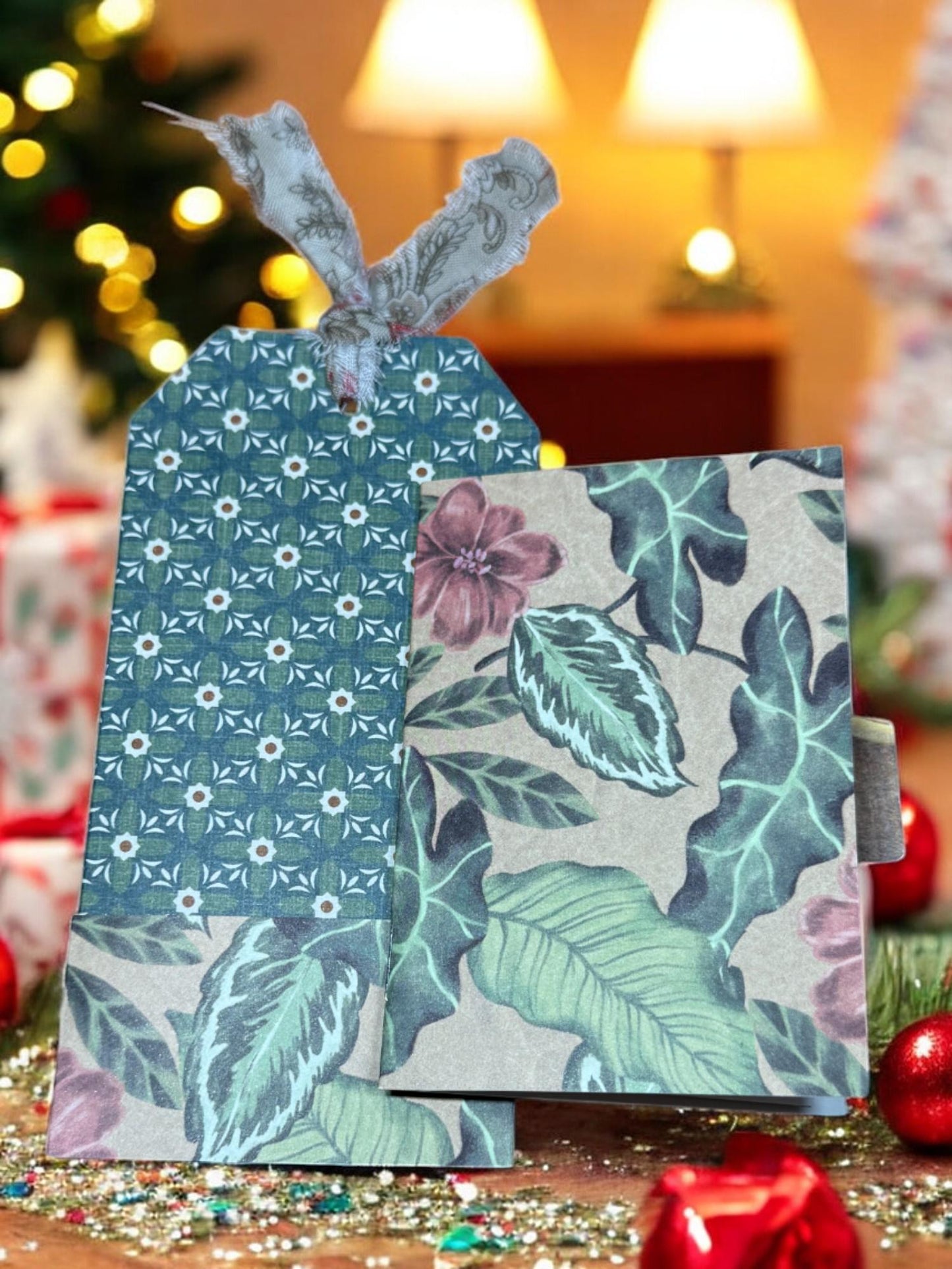 Loaded Green Christmas Junk Journal Tags • Triple‑Pocket Ephemera Tag Kit • Holiday Crafting & Teacher/Office Gift