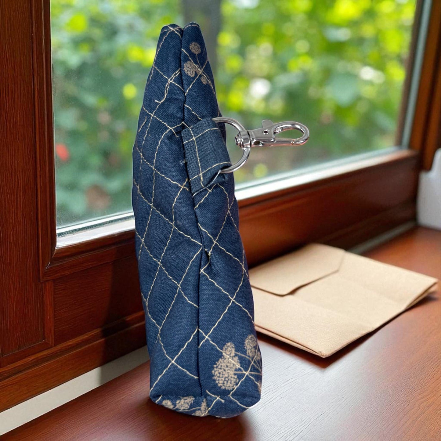 Midnight Garden Quilted Zipper Pouch 8x6x1.5 | Handmade Cosmetic Bag | Halloween Floral Travel Pouch | Reusable Gift Bag for Makeup & More