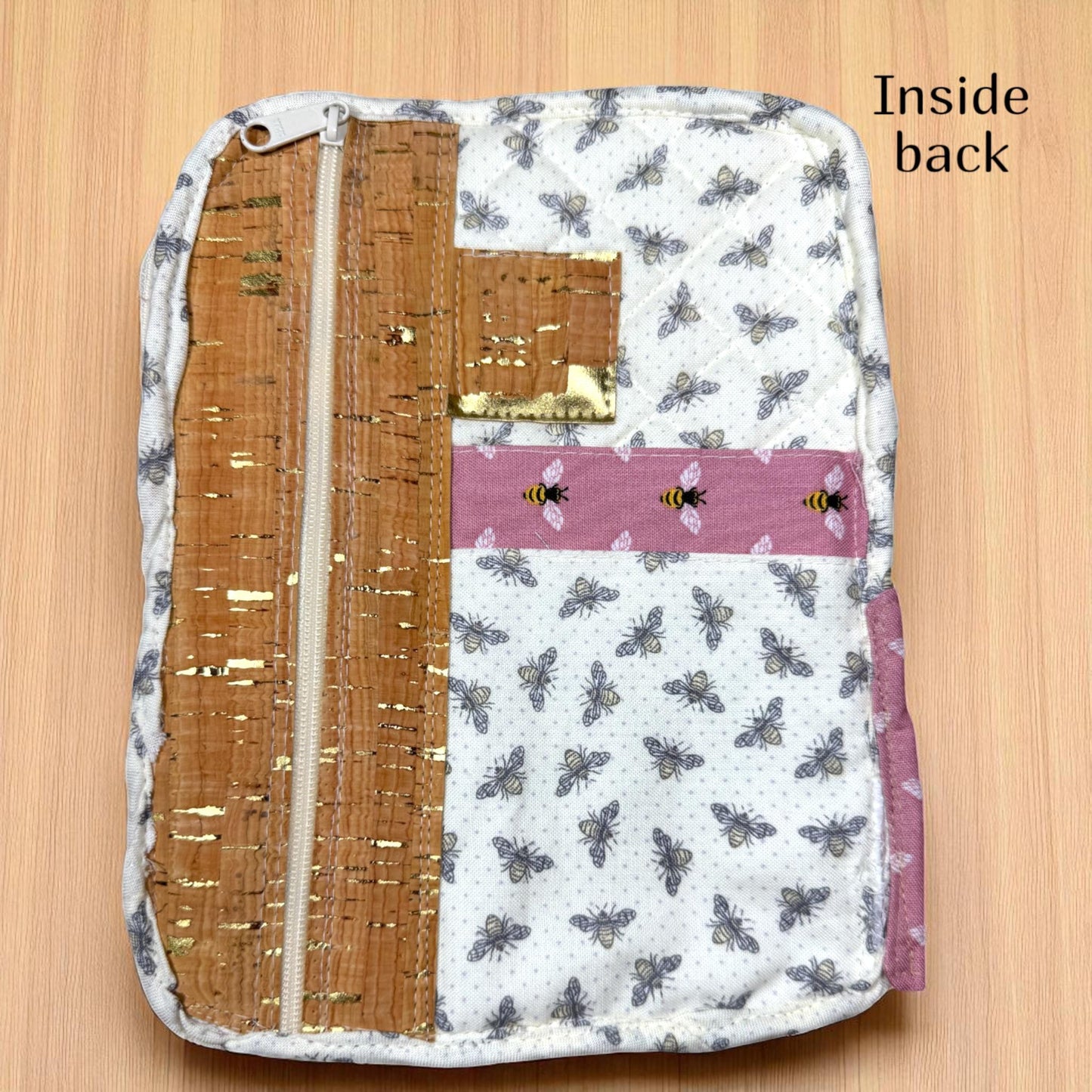 Busy Bee Bag – Maker’s Sample Quilted Pink Convertible Crossbody Sling or Backpack, 6x8 Handmade Bag with 3 Zippers, Card Slots & Pockets