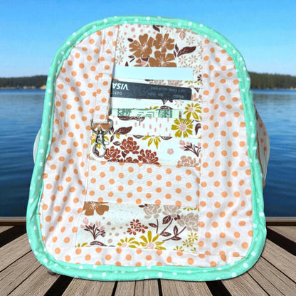 Cottage Rose Mini Backpack, Quilted Floral Backpack, Small Handmade Bag, Heirloom Florals