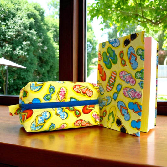 Handmade Journal & Boxy Bag Gift Set: Mohawk Paper, Orange Accents