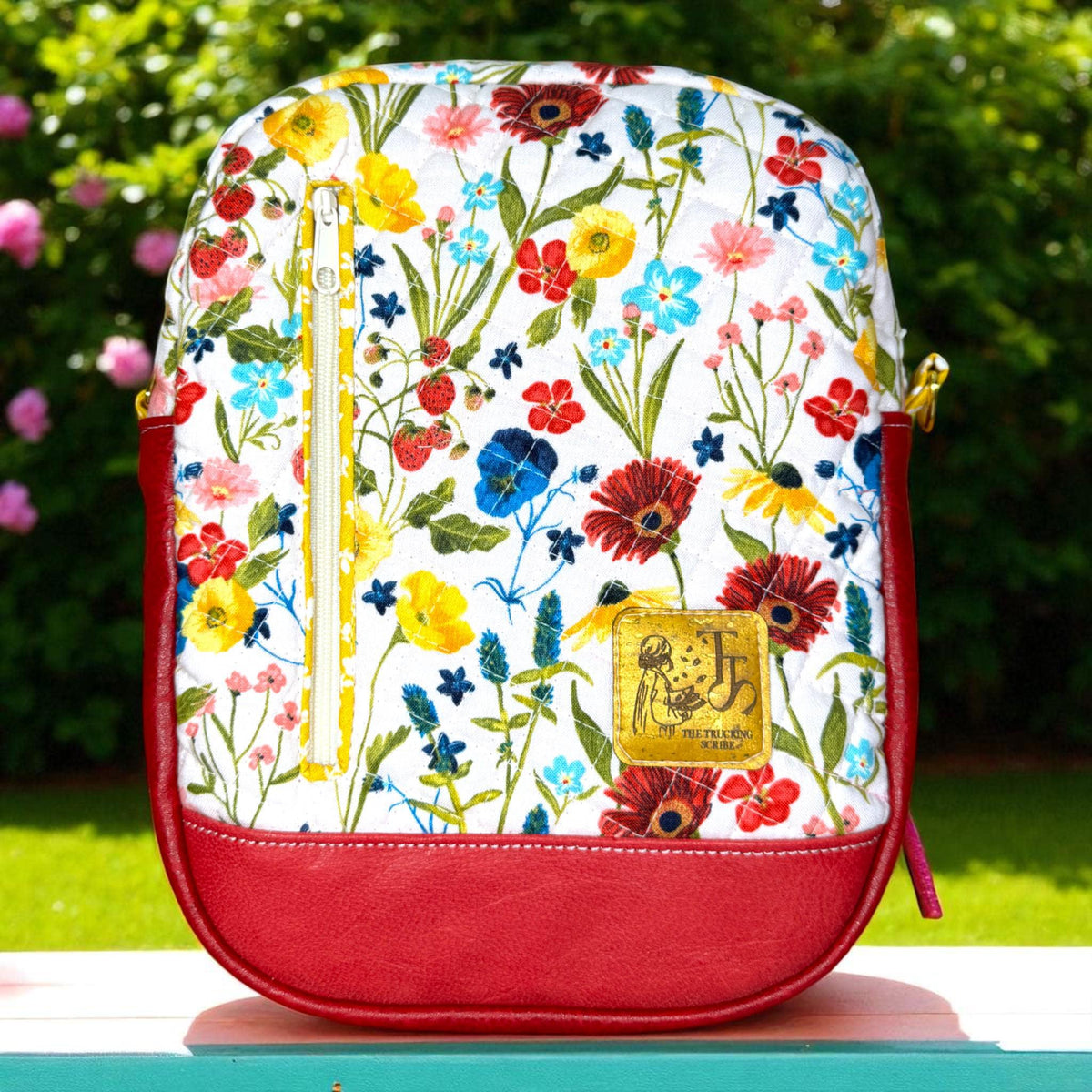 Convertible Backpack Crossbody Bag | 3 in 1 Quilted Sling Bag | Wildflower Travel Purse | Handmade Trailblazer Bag