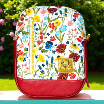 Convertible Backpack Crossbody Bag | 3 in 1 Quilted Sling Bag | Wildflower Travel Purse | Handmade Trailblazer Bag