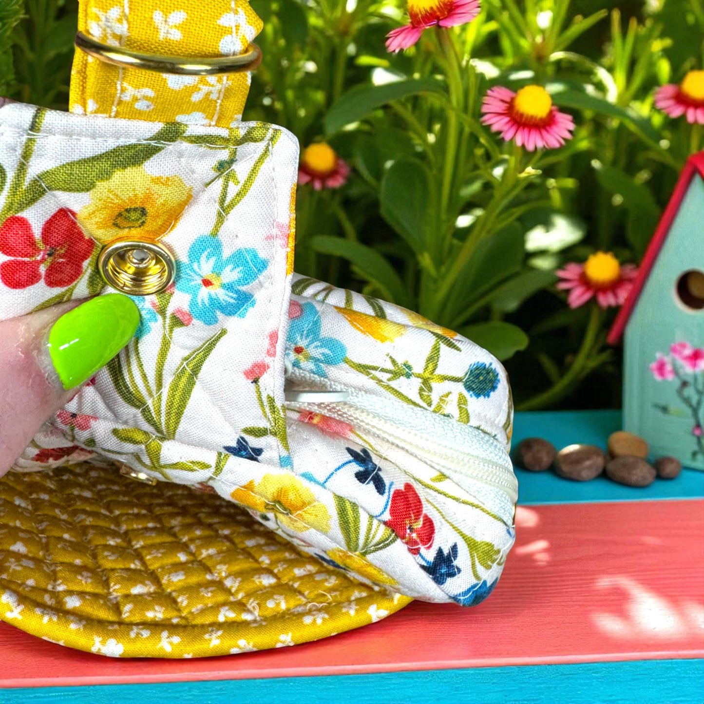 Wildflower Road Trailblazer Convertible Bag — Quilted Floral Crossbody, Sling, Backpack, Handmade Versatile Travel Bag