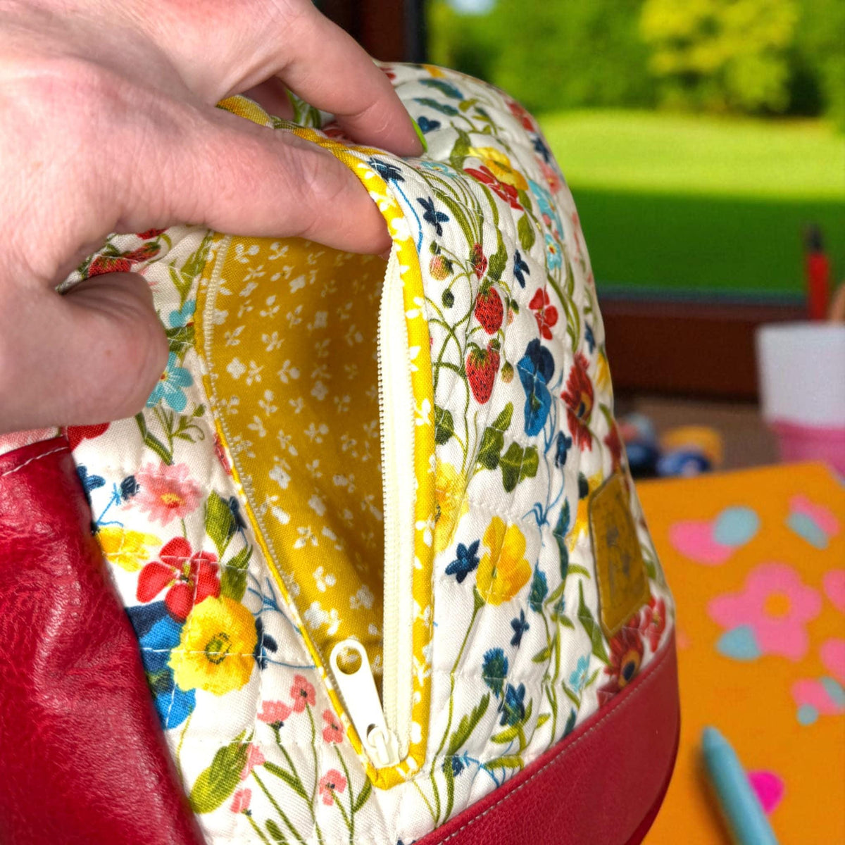 Convertible Backpack Crossbody Bag | 3 in 1 Quilted Sling Bag | Wildflower Travel Purse | Handmade Trailblazer Bag
