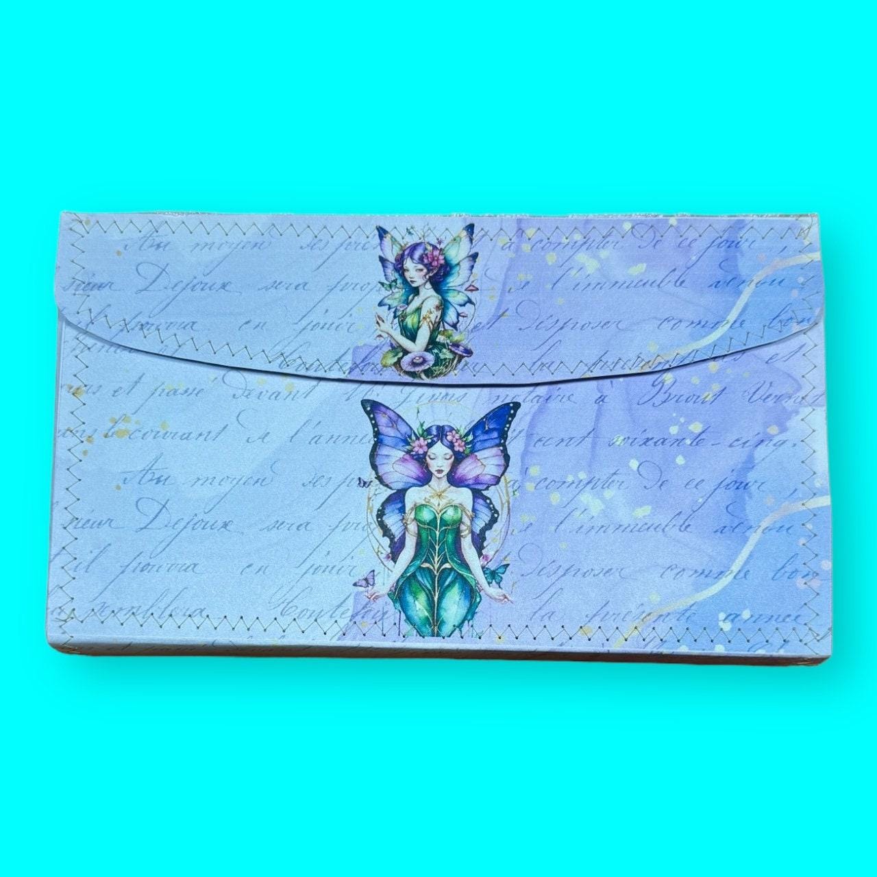 Healing Threads – Kintsugi Fairy File Folder | Handmade Paper Organizer with Whimsical Restoration Theme