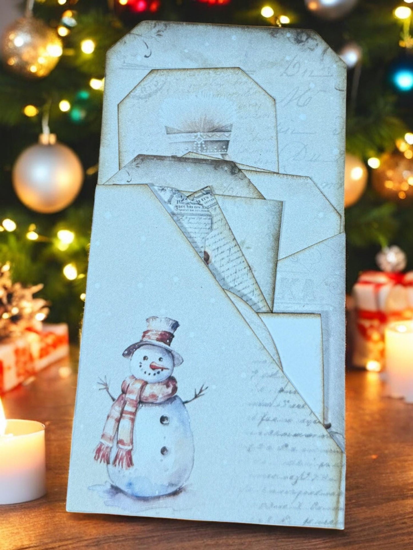 Vintage Christmas Junk Journal Tags: Snowman Ephemera Set
