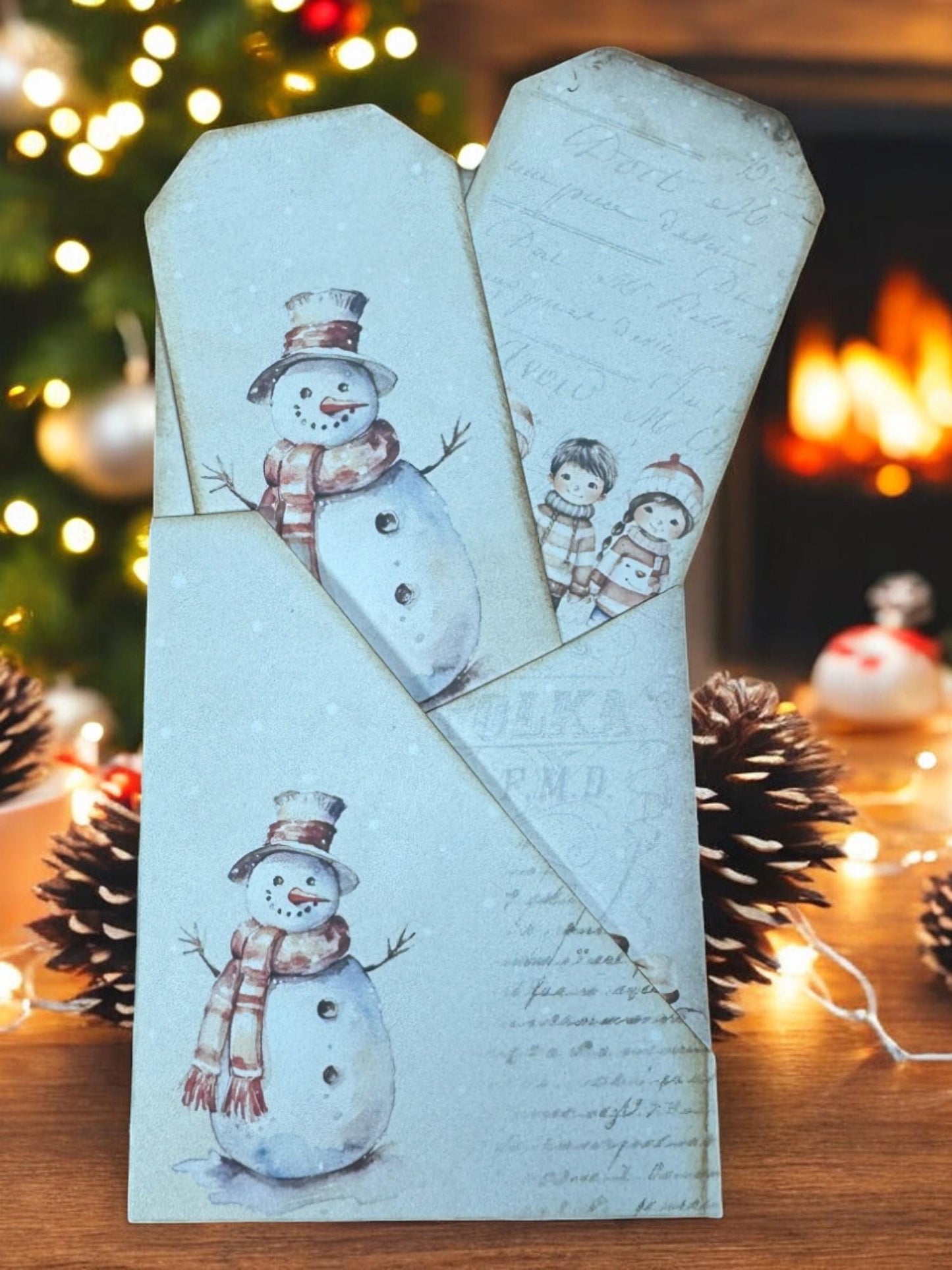 Vintage Christmas Junk Journal Tags: Snowman Ephemera Set