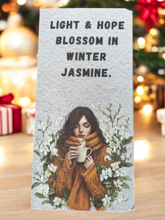 Winter Jasmine Botanical Folio Journal – Handmade Nature-Inspired Junk Journal, Pocket Keepsake for Mindful Memory-Keeping