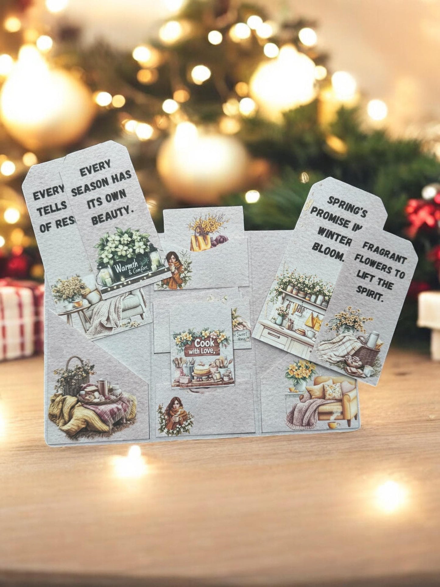 Winter Jasmine Botanical Folio Journal – Handmade Nature-Inspired Junk Journal, Pocket Keepsake for Mindful Memory-Keeping