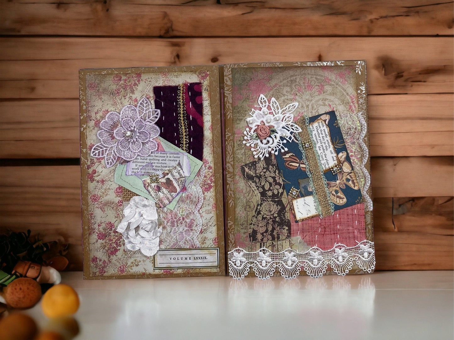 Grungy Boho Junk Journal | Coffee Dyed Vintage Journal | Handmade Art Journal | Distressed Journal | Boho Style Journal