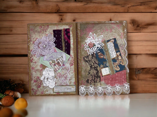 Grungy Boho Junk Journal | Coffee Dyed Vintage Journal | Handmade Art Journal | Distressed Journal | Boho Style Journal