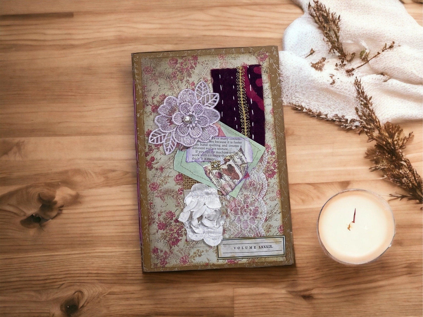 Grungy Boho Junk Journal | Coffee Dyed Vintage Journal | Handmade Art Journal | Distressed Journal | Boho Style Journal