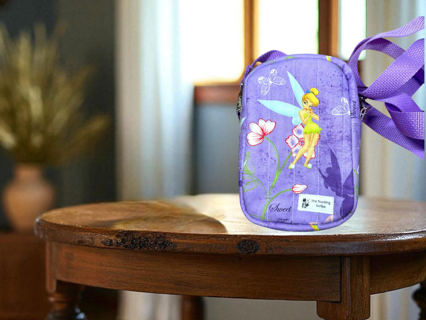 Quilted Tinker Bell Crossbody Bag | Disney Fairy Bag | Handmade Peter Pan Bag | Fairy Theme Purse | Disney Crossbody