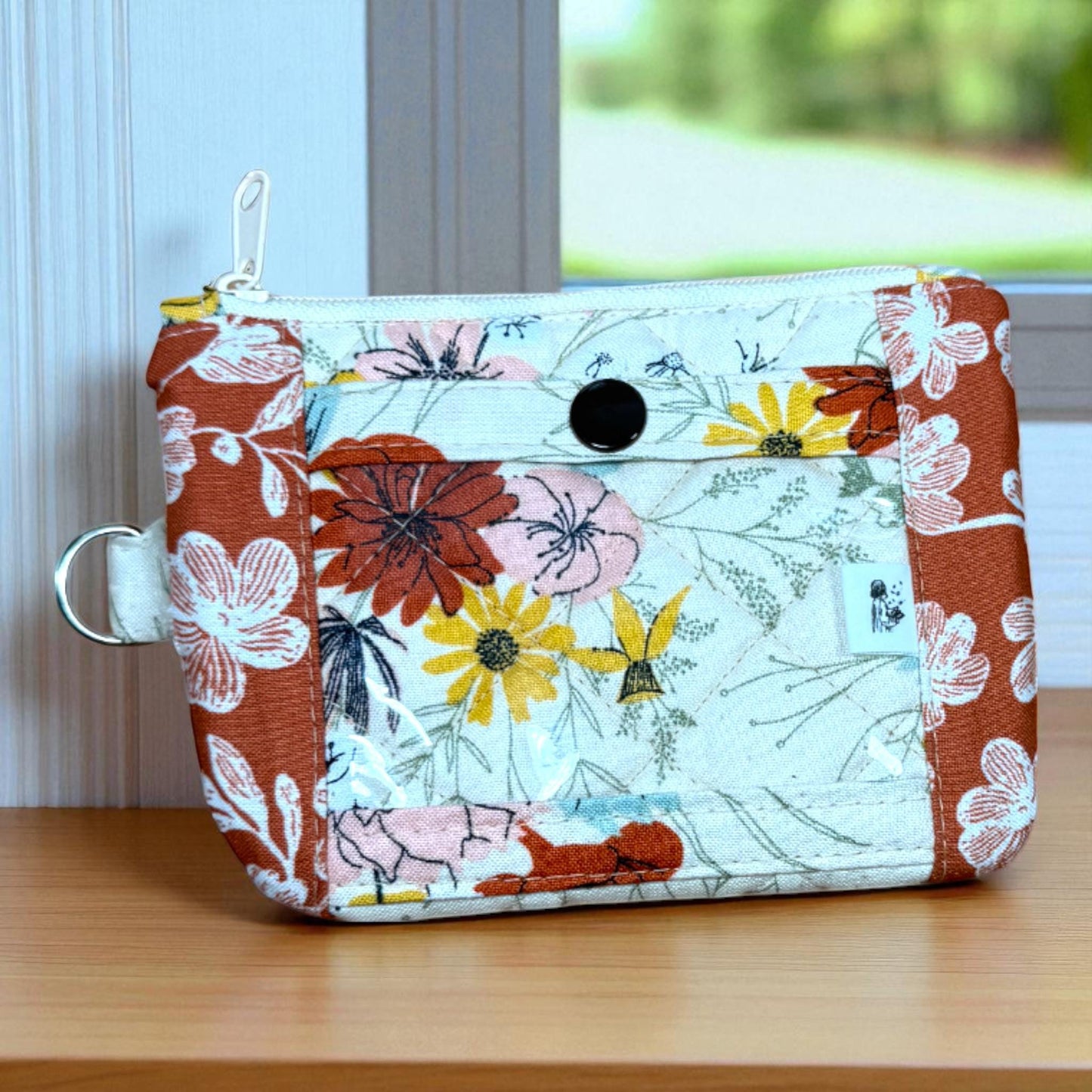 Bloom Keeper Wallet - Quilted Cotton ID Wallet | Floral Card Holder | Handmade Minimalist Wallet