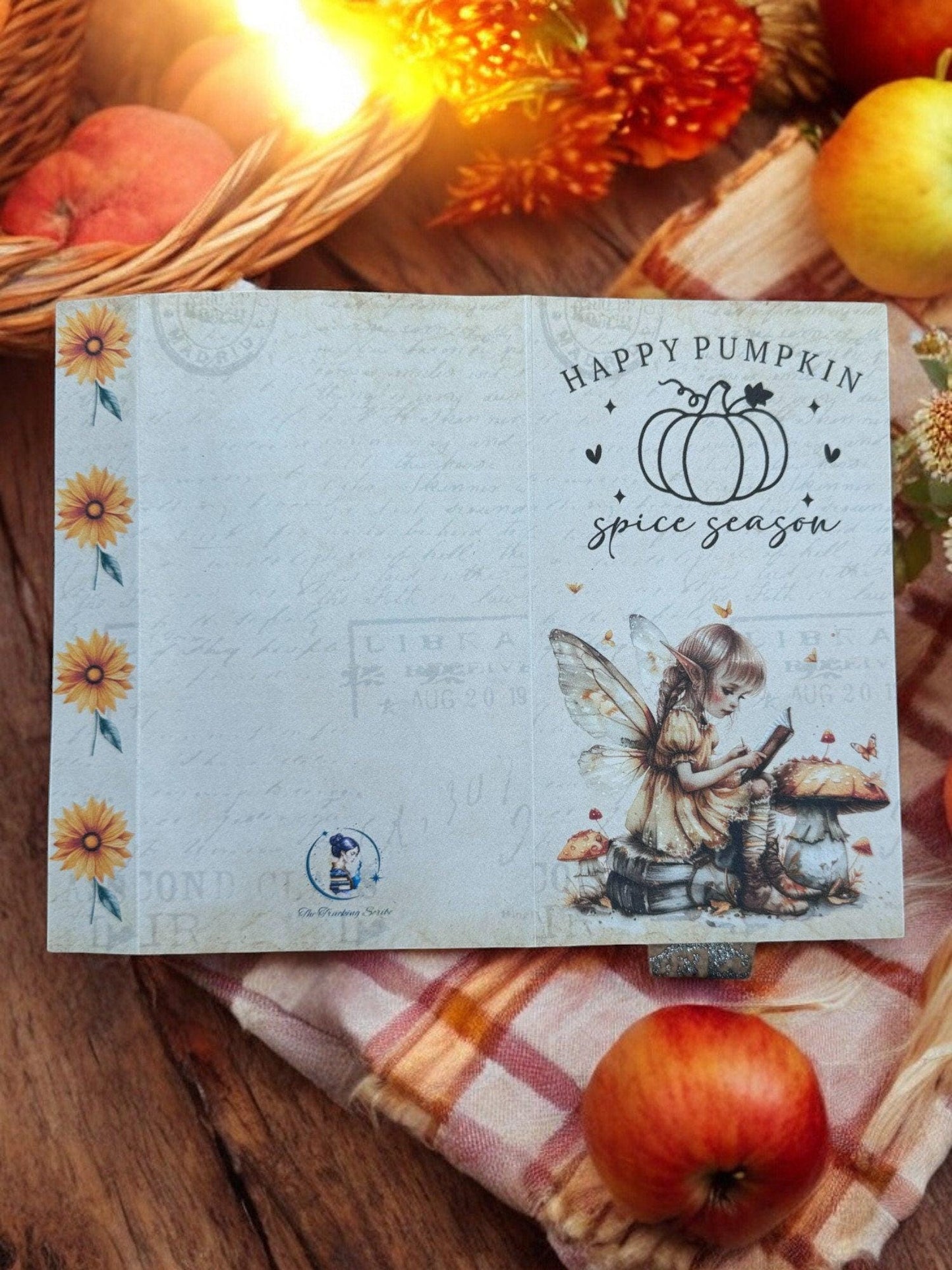 Autumn Fairy Gift Card Holder | Tea Wallet Organizer | Handmade Fall Gift Card Folio | Tea Bag Storage | Quilted Holiday Gifts