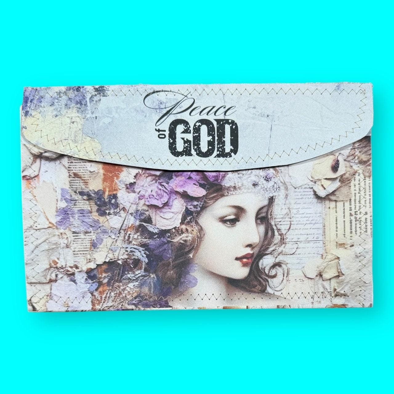 Peace of God – Handmade Accordion File Folder | Faith-Based Organizer | Healing Threads Christian Stationery Gift