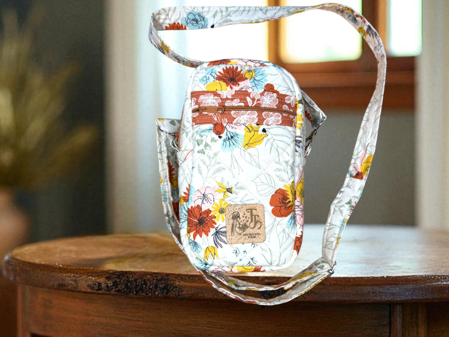 The Bloom Keeper Quick Haul Crossbody – Quilted Floral Purse, Small Sling Bag with Zipper Pocket, Card Slots, Key Hook, Trucker Gift