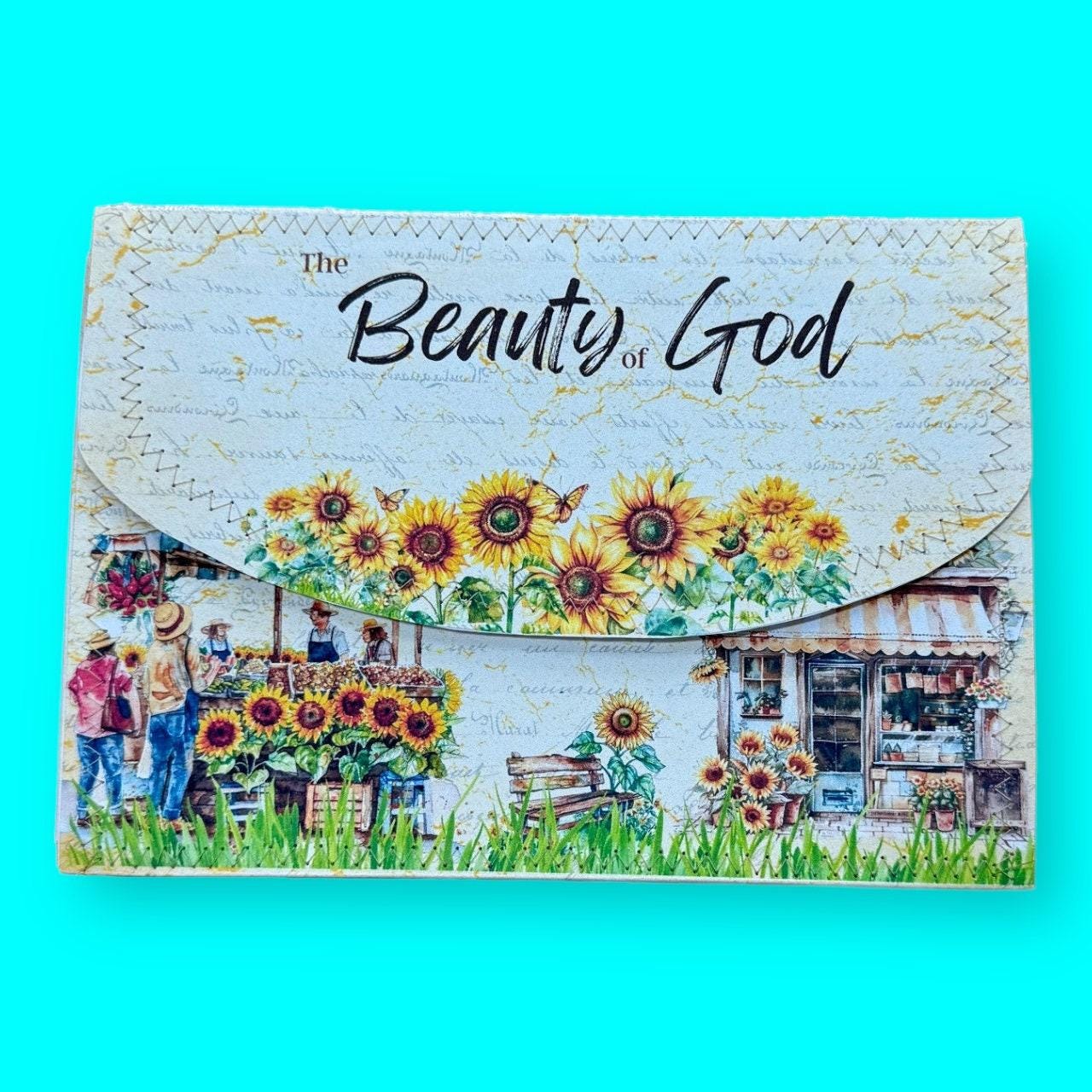 Sunflower Accordion Organizer: Stitched Cover, 5-Pocket Expandable File