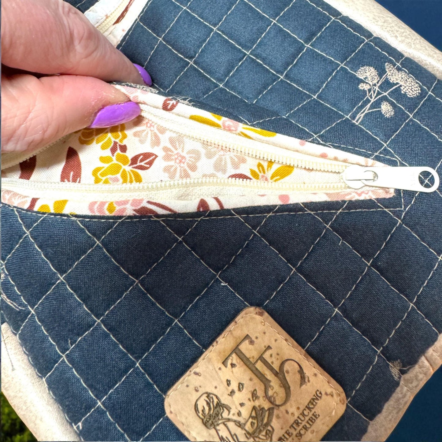 Midnight Garden Quilted Backpack – Handmade Crossbody Bag | Everyday Carry Collection | Cargo Stitch Co.