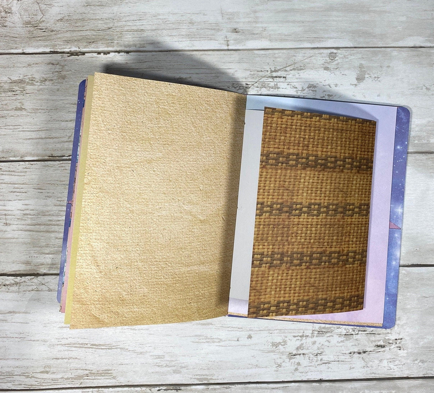 Walking in the Rain Journal – Grungy B6 Junk Journal, Softcover with 40 Pages & Two Pockets