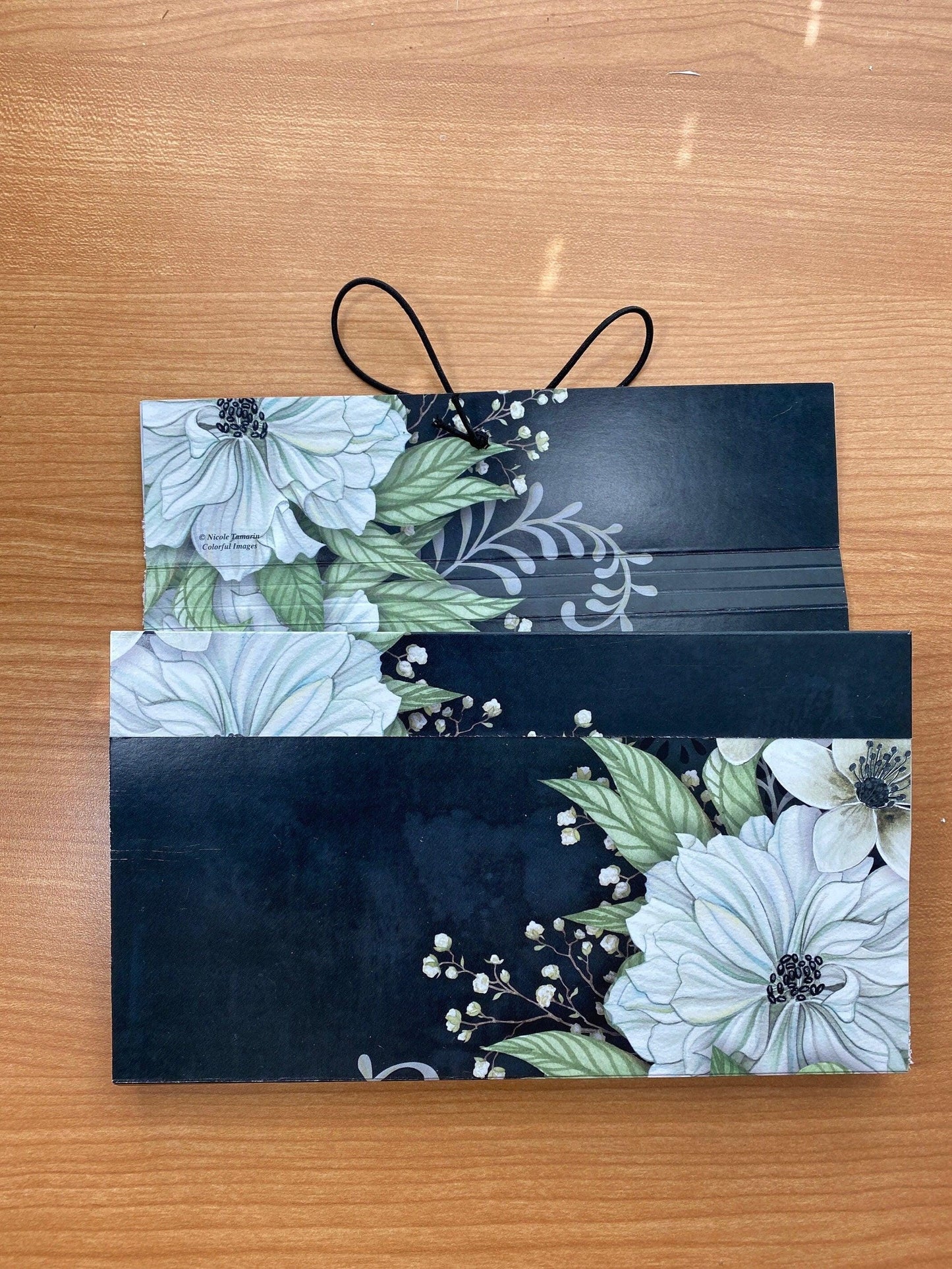 Floral Accordion File Organizer Expandable Document Holder Handmade Paper Organizer Office Organization Receipt Keeper