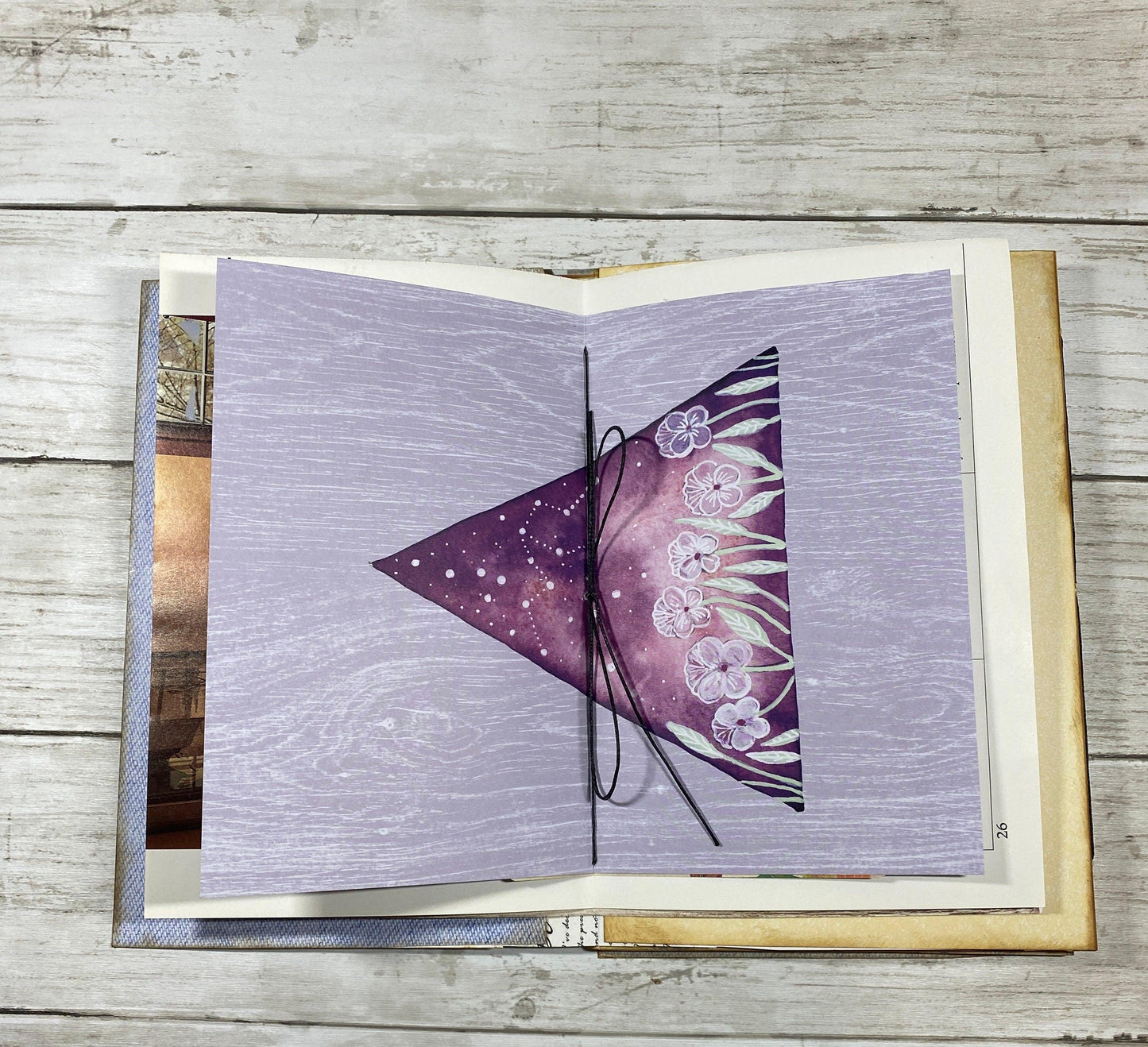 Butterfly Girl Flip‑Flop Journal – Handmade Sketchbook with Pockets