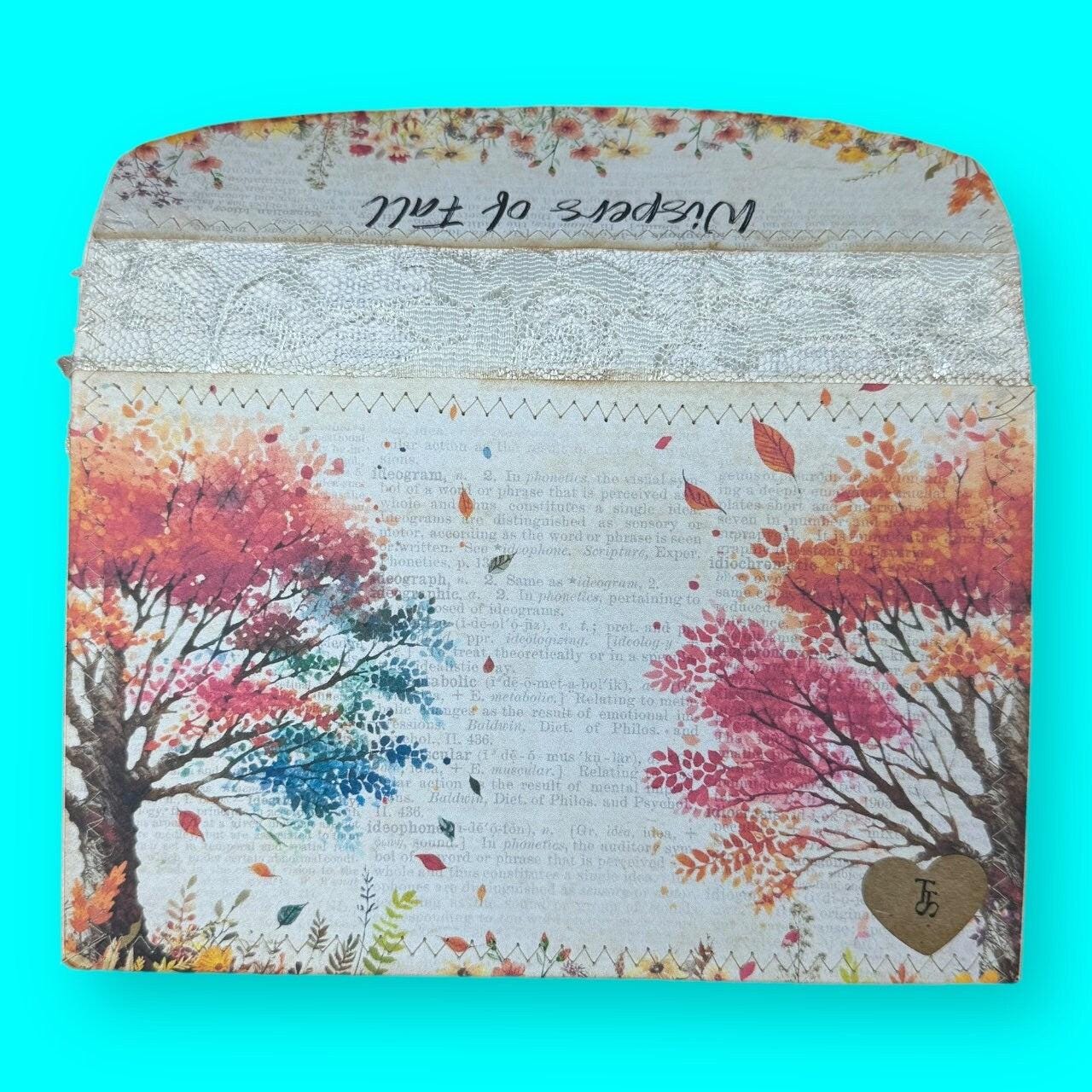 Whispers of Fall Accordion Ephemera Organizer, Expandable Envelope, Filing System, Recipe Book, Expanding Storage Folder, Coupon File