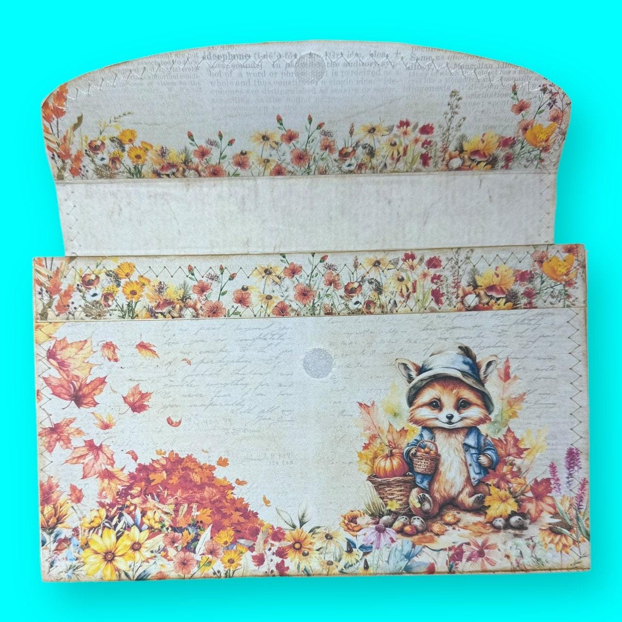 Whispers of Fall Accordion Ephemera Organizer, Expandable Envelope, Filing System, Recipe Book, Expanding Storage Folder, Coupon File