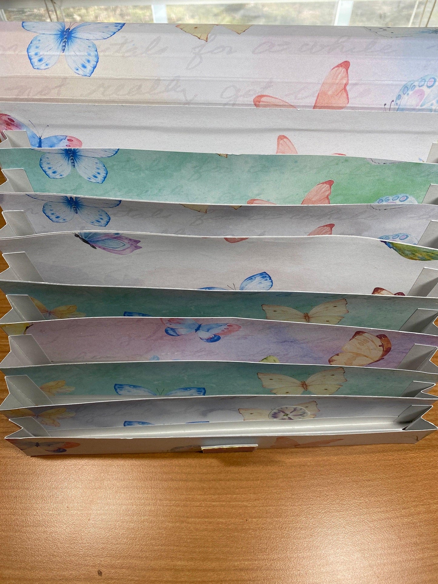 Butterfly Accordion Organizer: Ephemera File Folder with 8 Pockets