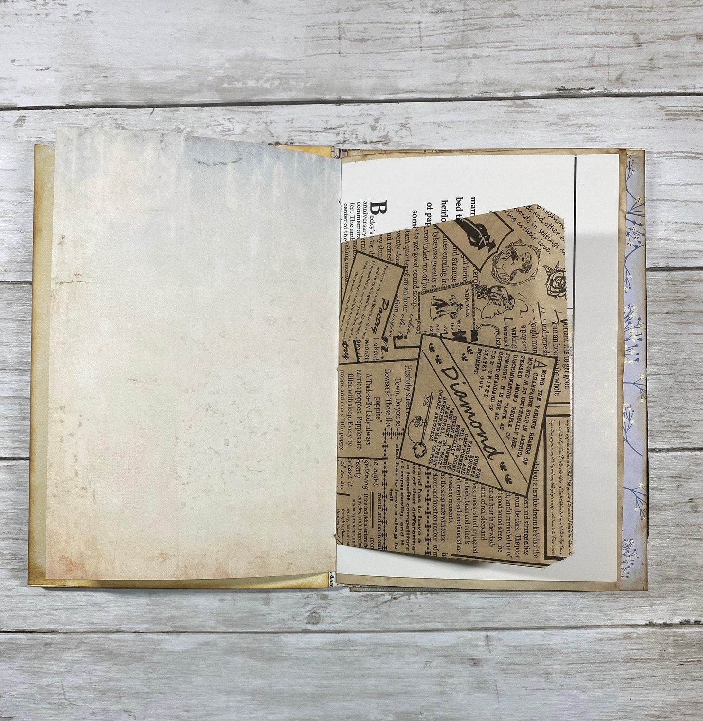 Butterfly Girl Flip‑Flop Journal – Handmade Sketchbook with Pockets