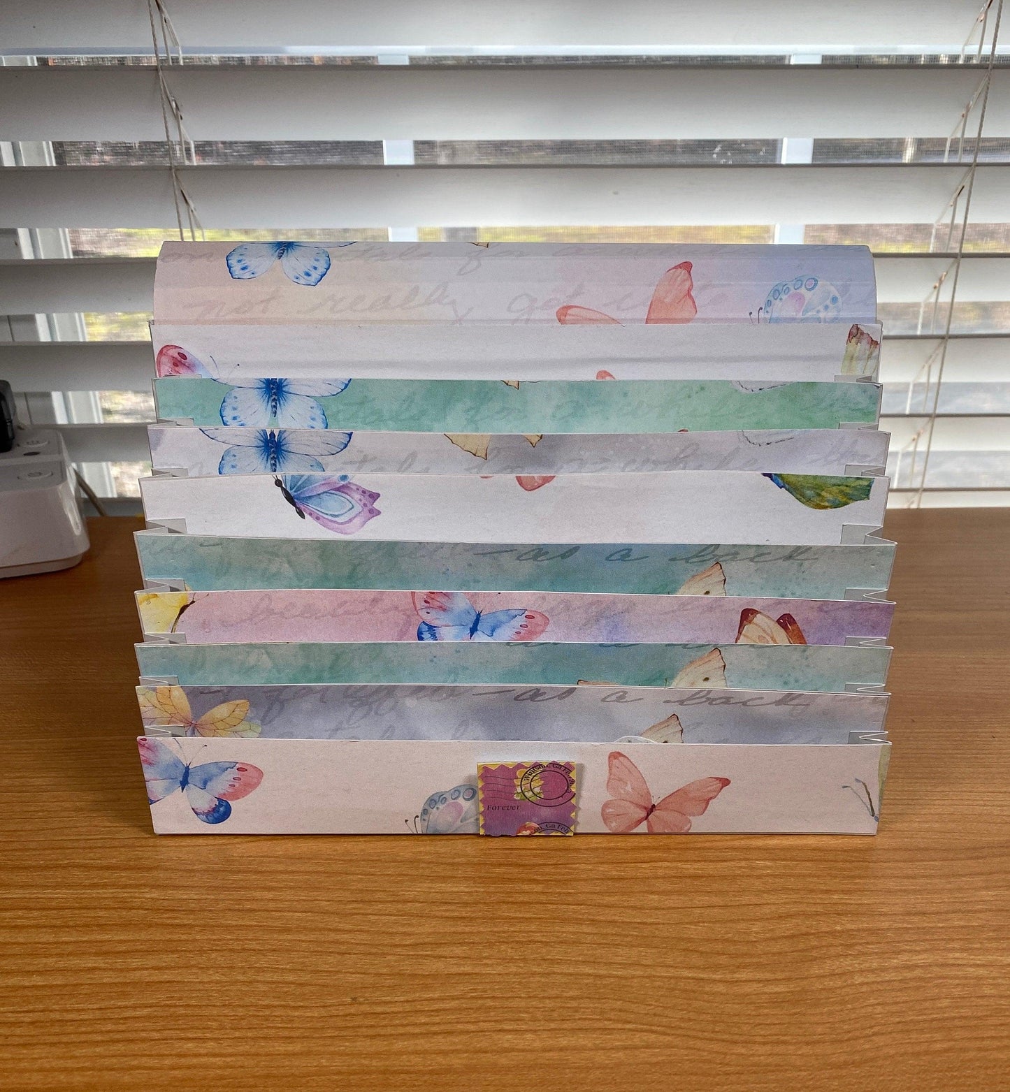 Butterfly Accordion Organizer: Ephemera File Folder with 8 Pockets