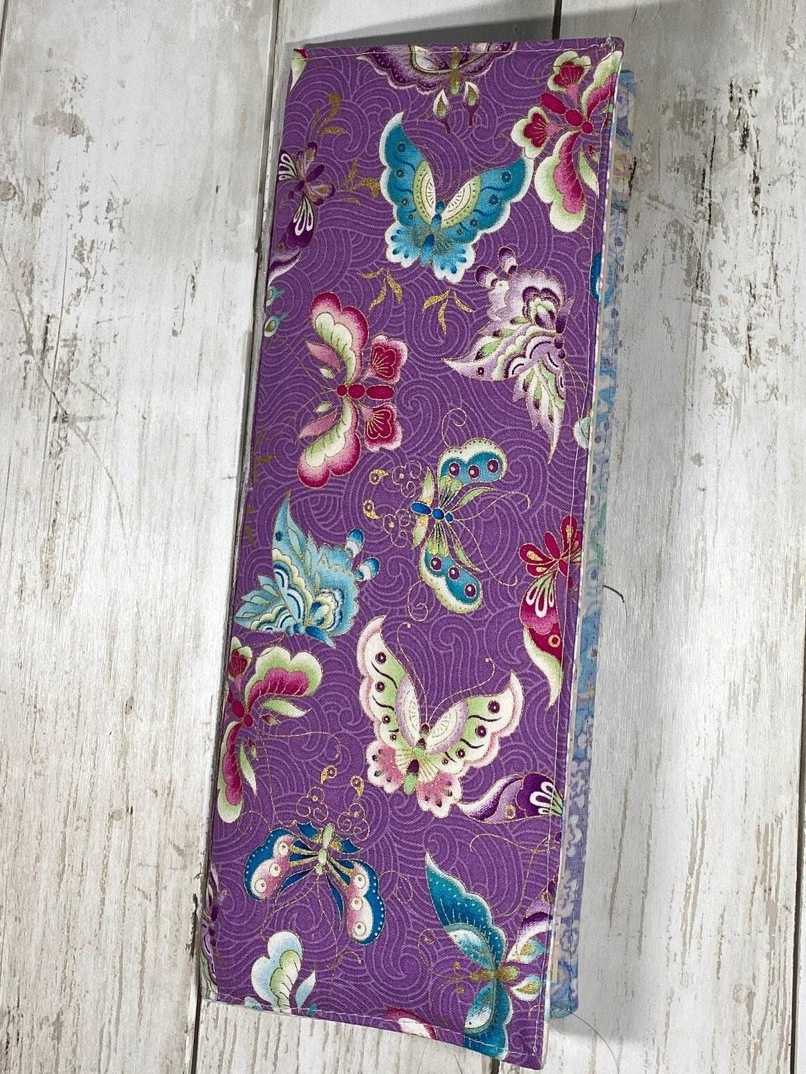 Handmade Purple Fairy Butterfly Journal: Tall Fabric Cover Traveler's Notebook