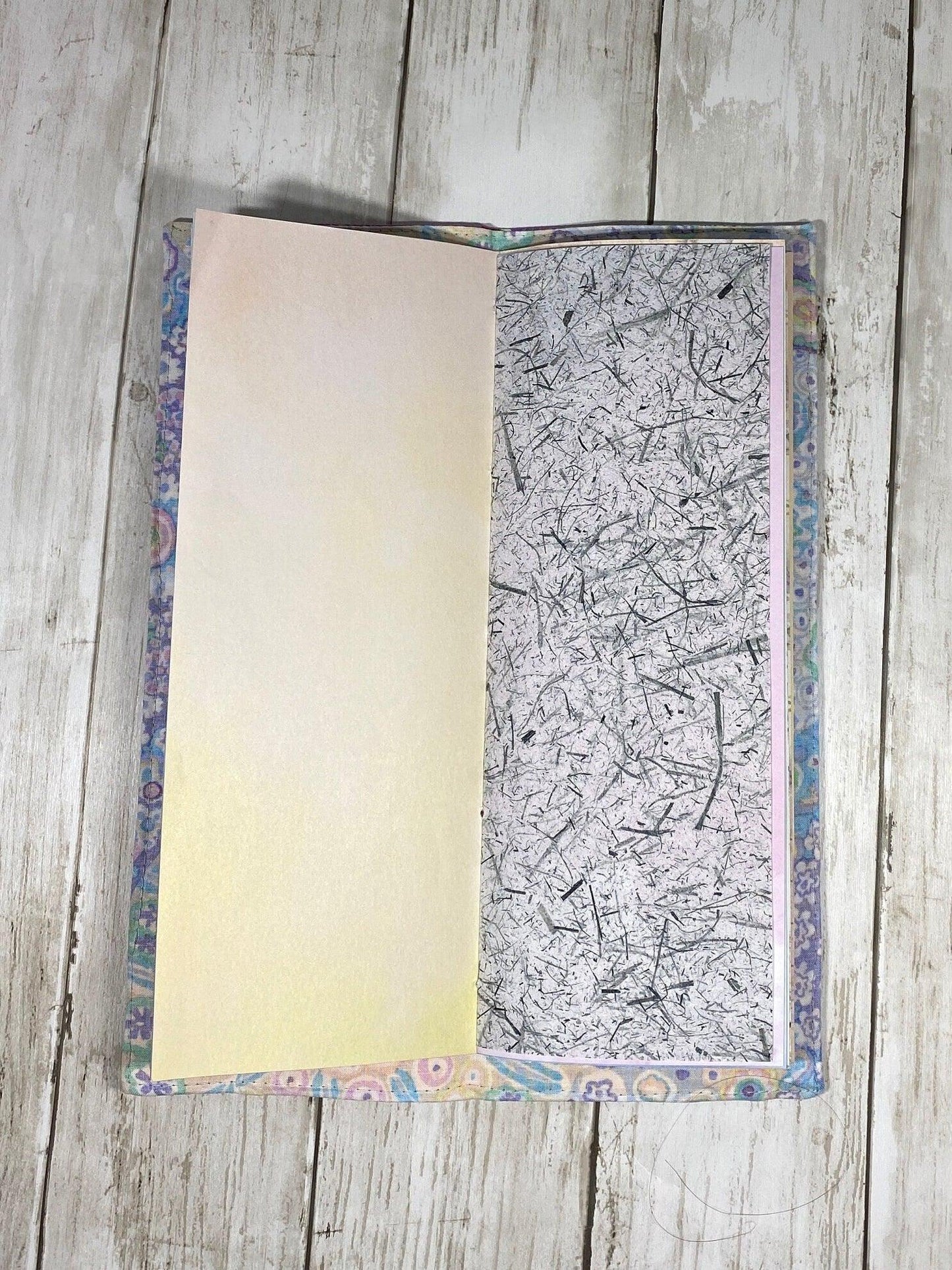 Handmade Purple Fairy Butterfly Journal: Tall Fabric Cover Traveler's Notebook