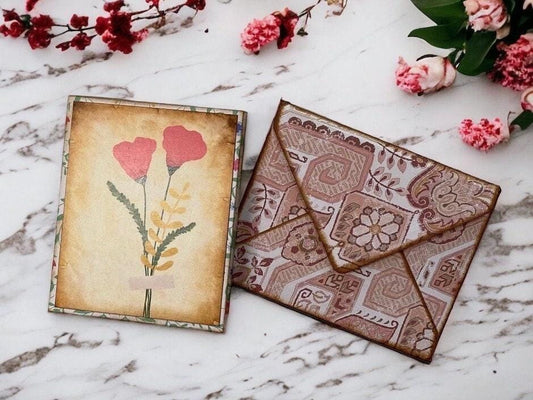 Vintage Flowers ATC Card Folio: Artist Trading Card Holder