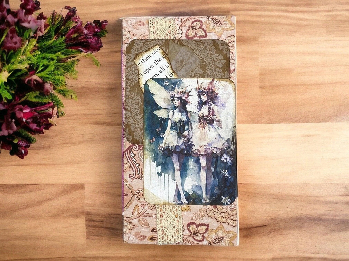 Enchanted Fairy Folio – Bloom Edition | Whimsical Forest Handmade Junk Journal Folder | Dreamy Ephemera Pocket