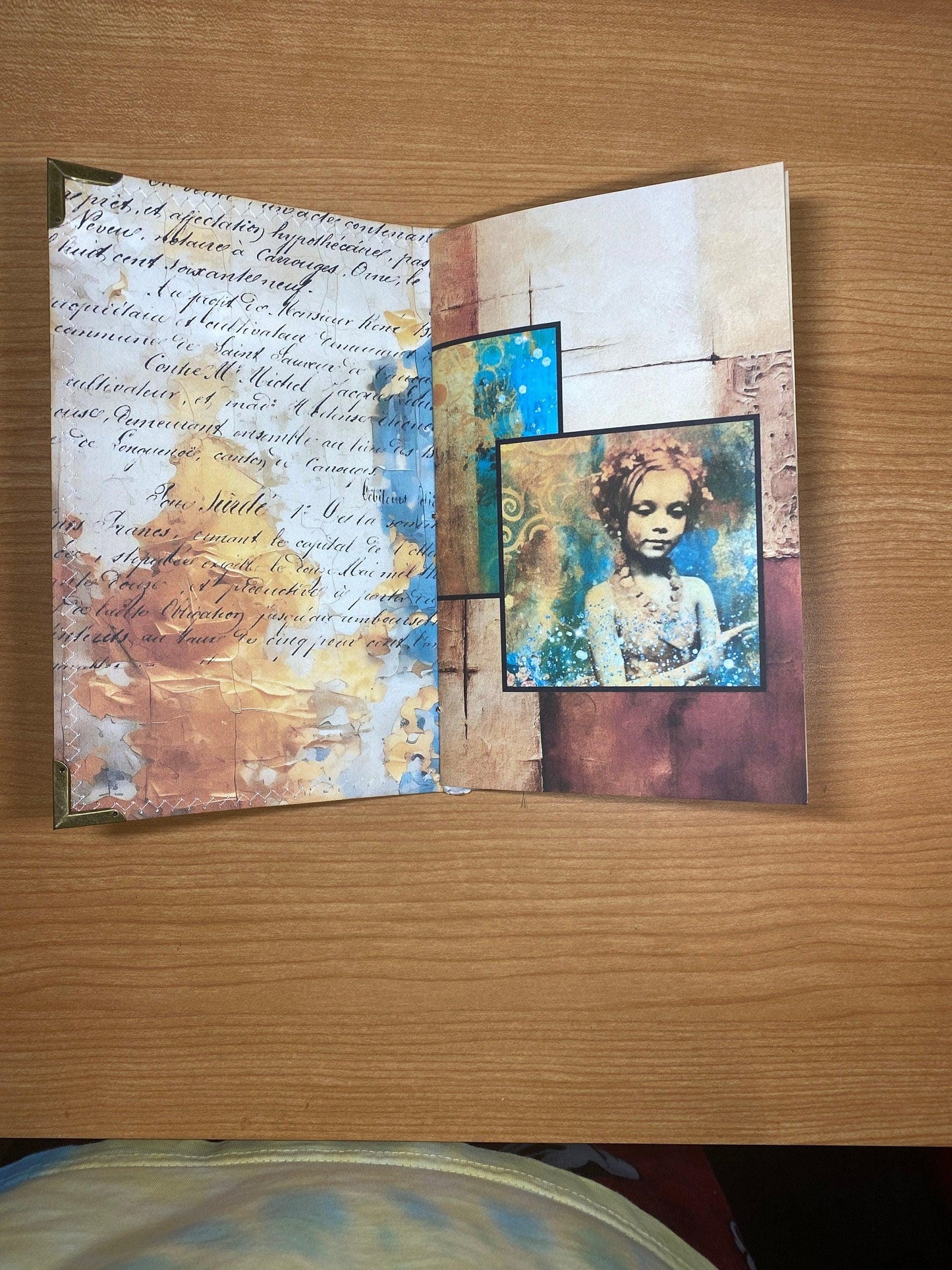 Forest Fairy Junk Journal Folio – Handmade Teal Fantasy Grimoire, Nature-Inspired Art Diary, Fairy Keepsake Gift