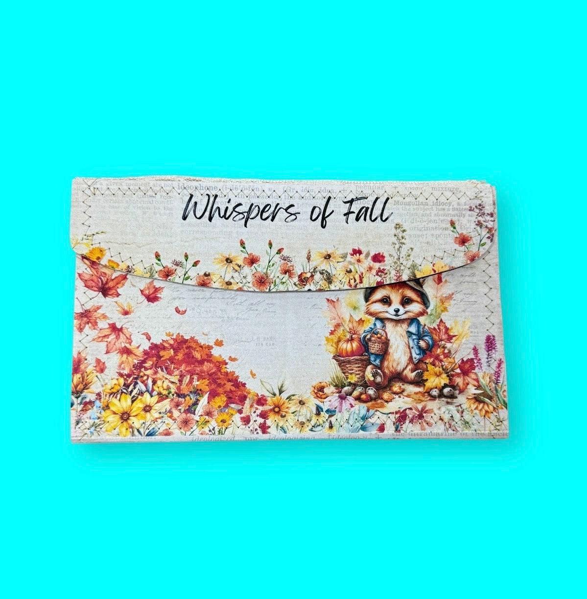 Whispers of Fall Accordion Ephemera Organizer, Expandable Envelope, Filing System, Recipe Book, Expanding Storage Folder, Coupon File