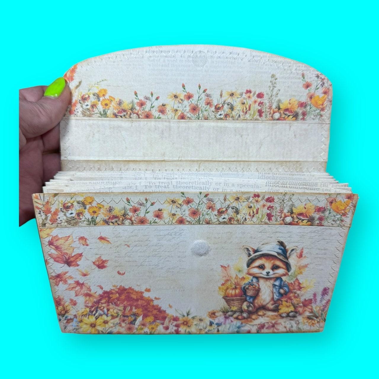 Whispers of Fall Accordion Ephemera Organizer, Expandable Envelope, Filing System, Recipe Book, Expanding Storage Folder, Coupon File