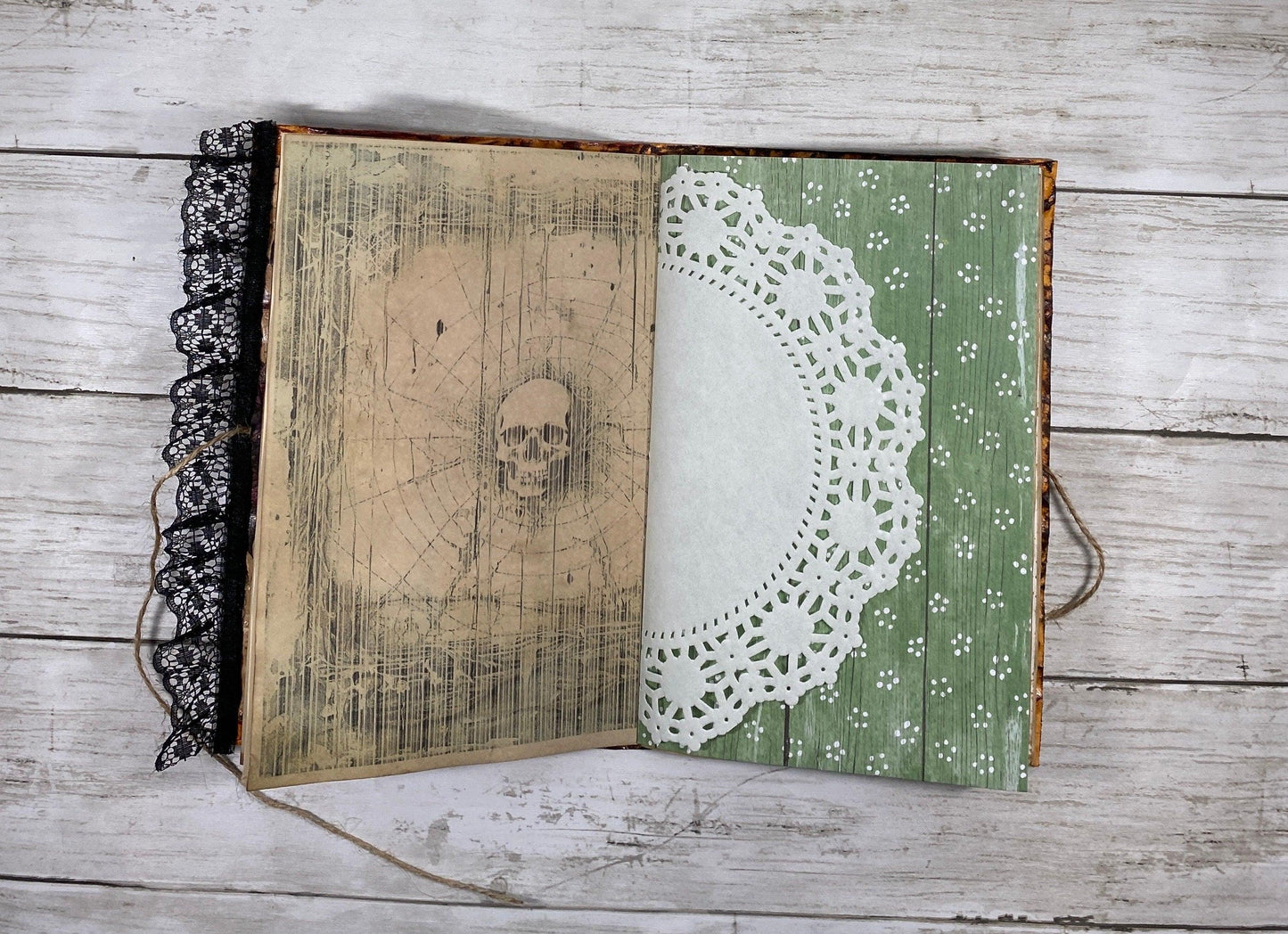 Witch of the Westwood Junk Journal – Handmade Coffee‑Dyed Traveler’s Notebook, Forest Spellbook Grimoire, Limited Edition No. 5/8