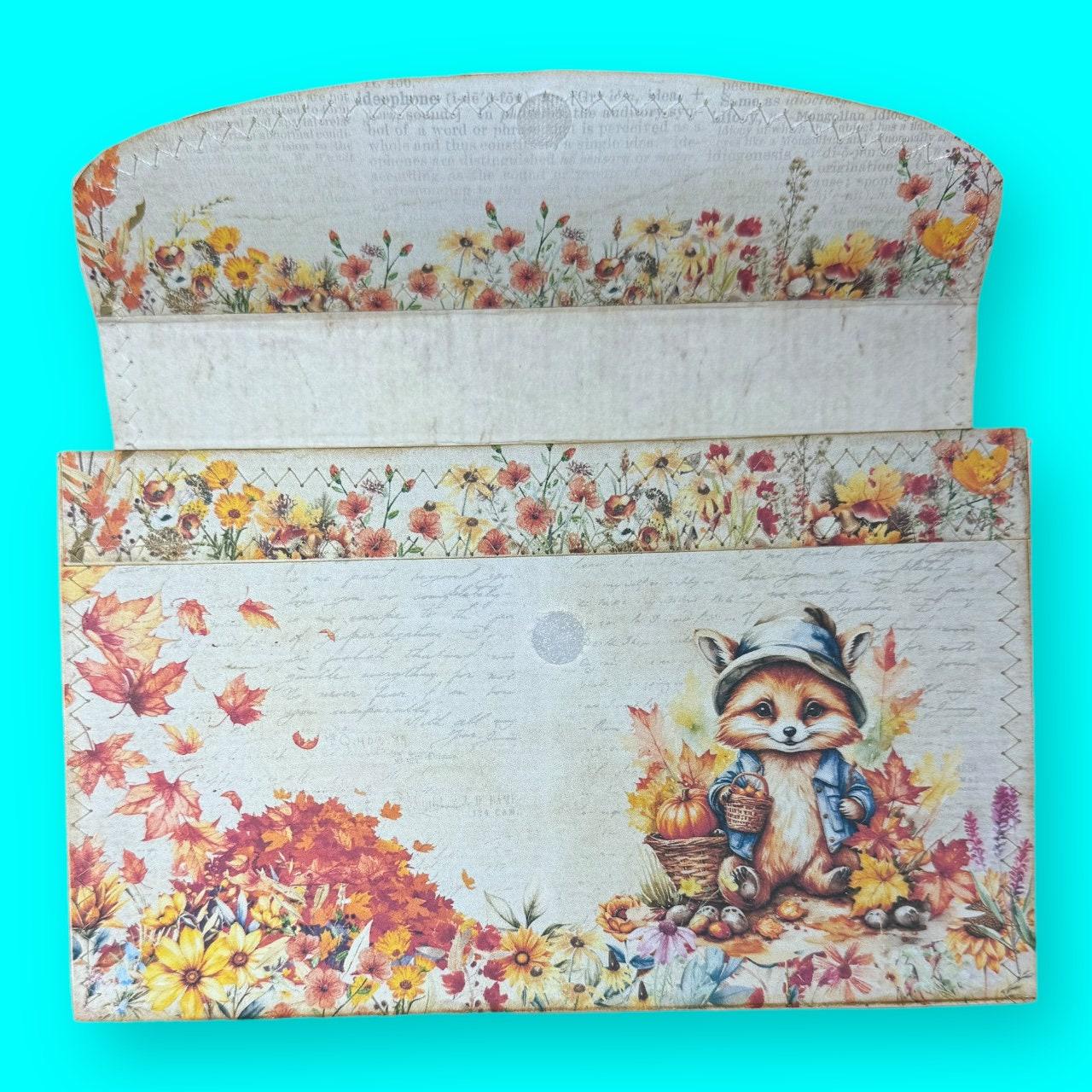 Whispers of Fall Accordion Ephemera Organizer, Expandable Envelope, Filing System, Recipe Book, Expanding Storage Folder, Coupon File