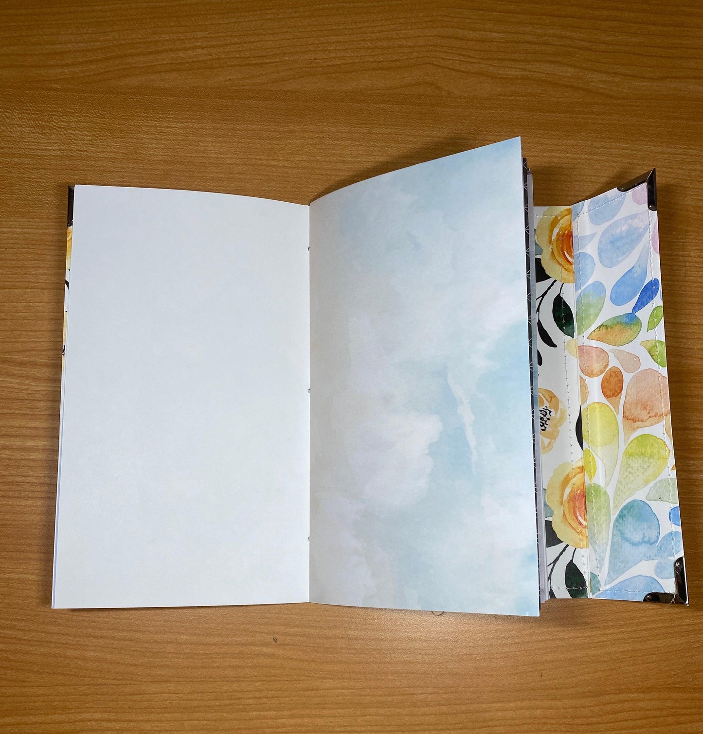 Gnome Prayer Junk Journal Folio – Faith-Based Floral Keepsake with Hebrews 13:5 Notebook Diary